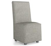 Costway Upholstered Leisure Single Sofa Chair Linen Fabric Armless Accent Chair withCaster in Grey COSTWAY Grey