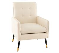 Costway Upholstered Sofa Chair Modern Accent Armchair Leisure Lounge Chair in Beige COSTWAY Beige