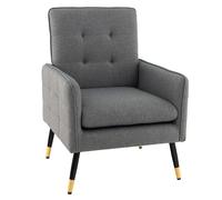 Costway Upholstered Sofa Chair Modern Accent Armchair Leisure Lounge Chair in Grey COSTWAY Grey
