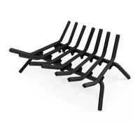 Costway V Shape Grill Fireplace Log Grate Heavy-Duty Iron Fireplace Log Holder w/ 7 Steel Bars in Black COSTWAY Black