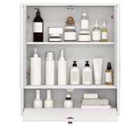 Costway Wall-Mounted Bathroom Cabinet Double Door Storage Cabinet in White COSTWAY White