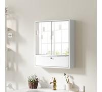 Costway Wall-Mounted Bathroom Cabinet With Mirror Double Door Storage Cabinet
