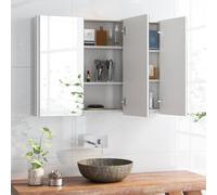 Costway Wall-Mounted Bathroom Mirror Cabinet 3 Door Storage Cupboard W/ 2 Shelves