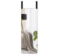 Costway Wall Mounted Mirror Over The Door Mirror w/ Hook Full Length Mirror in Natural COSTWAY Natural