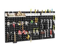 Costway Wall-Mounted Pegboard Kit Pegboard Tool Organizing Kit-Black
