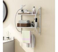 Costway Wall Mounted Towel Rack 2 Tiers Curved Display Organiser Shelving Unit
