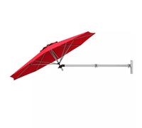 Costway Wall Mounted Umbrella Water proof Cantilever Parasols Tilting Sunshade Umbrella with Adjustable Pole in Red COSTWAY Red
