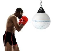 COSTWAY Water Punch Bag, 45cm/52cm Boxing Aqua Bag with Adjustable Metal Chain, Insurance Buckles, Water Injection Hose, for Adults Fitness, MMA (White, 45 x 58 cm)