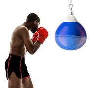 COSTWAY Water Punch Bag, 45cm/52cm Boxing Aqua Bag with Adjustable Metal Chain, Insurance Buckles, Water Injection Hose, for Adults Fitness, MMA (Blue, 45 x 58 cm)