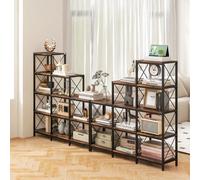 Costway Wooden 9 Cube Bookcase 5 Tier Storage Cabinet Standing Display Shelf W/ Anti-Toppling Kits