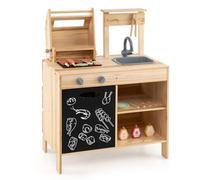 Costway Wooden Barbecue Grill Toy Set Kids Bbq Grill Playset With Play Food