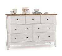 Costway Wooden Chest of Drawers Modern 7-Drawer Cabinet Closet Organizer in Grey COSTWAY Grey