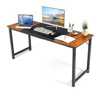 Costway Wooden Computer Desk Metal Frame Industrial Writing Workstation PC Laptop Table COSTWAY Multicolor