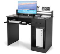 Costway Wooden Computer Desk W/ Keyboard Tray Home Office Writing Desk Vanity Dressing Table