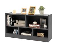Costway Wooden Cube Bookcase 2 Tier Open Storage Shelving Unit with 5 Compartments in Grey COSTWAY Grey