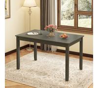 Costway Wooden Dining Table For 4 People 122Cm X 74 Cm Rectangular Kitchen Table-Grey