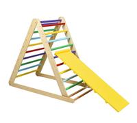 Costway Wooden Foldable Triangle Climber Step Training Ladder Pikler Toddler With Ramp