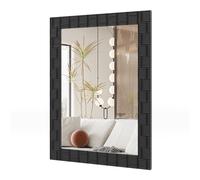 Costway Wooden Framed Wall Mirror 80 x 60 cm Bathroom Rectangular Mirror in Black COSTWAY Black 80 x 60 cm