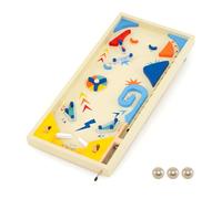 COSTWAY Wooden Pinball Machine, Scoring Rotating Track Tabletop Game with 3 Balls, Children’s Board Game Pinball Toy for Family Party Office Hand-Eye Coordination Stress Relief, Suitable for Kids 6+