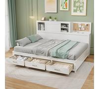 Costway Wooden Sofa Bed Frame With 3 Drawers Single/double Size Guest Bed