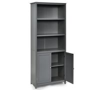 Costway Wooden Tall Bookcase 3-Tier Shelving Storage Cabinet 2 Doors Display Organizer