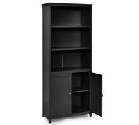 Costway Wooden Tall Bookcase 3-Tier Shelving Storage Cabinet 2 Doors Display Organizer