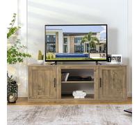 Costway Wooden TV Stand Entertainment Console Center With Storage Cabinets for 65 Inch TV in Natural COSTWAY Natural
