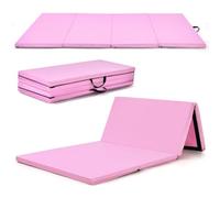 Costway Yoga Mat Thick Non Slip Gymnastic Mat Padded Exercise Fitness Mat-Pink