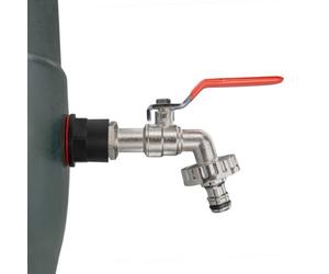 Costwise 3/4" Bsp Waterbutt/barrel/tank Connector/adaptor +1/2" Metal Lever Tap Garden Watering+Ptfe Tape
