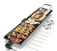 Costzon 35" Electric Teppanyaki Table Top Grill Griddle BBQ Barbecue Nonstick Extra Large Griddle Electric for Camping Indoor Outdoor with Adjustable Temperature