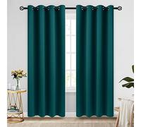 COSVIYA Blackout Curtains 84 inch Length 2 Panels Set Dark Teal Room Darkening Window Treatments Insulated Thermal Curtain Drapes for Bedroom/Living Room,52x84 inches