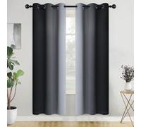 COSVIYA Curtains & Drapes Ombre Black Curtains 72 inch Length 2 Panels, Grommet Room Darkening Light Blocking Insulated Thermal Gradient Window Curtains for Bedroom/Living Room,42x72 inches