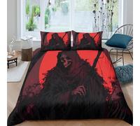 Cosy 3D Print Microfiber grim reaper Bed Quilt Cover All Season Bedding Set with Matching Pillowcase dark fantasy art_ Duvet Cover Sets Easy Care for Boys Girls Kids Single（135x200cm）