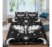 Cosy 3D Printed Microfiber moon butterfly Quilt Cover Sets All Season Bedding Set with Pillow Shams gothic celestial art Duvet Cover Easy Care Machine Washable for Home Decoration Double（200x200cm）