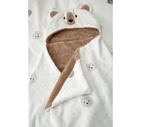 'Cosy Bear' So Soft Fleece Hooded Blanket Catherine Lansfield Natural One Size