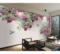 Cosy Beautiful Fruits Purple Grapes Flying Birds 3D Wallpaper Silky Texture Home Study Office Grey Dining Room Sofa Bedroom Living Room TV Backdrop-430cm×300cm