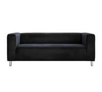 Cosy Burrows Klippan Two-seater Sofa Cover Custom Made Replacement Loveseat Slipcover Washable Pets Friendly Plush Velvet Fits IKEA KLIPPAN 2-Seat Sofa 180 cm (Black)