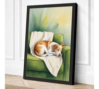 Cosy Cat on Chair Modern Canvas Wall Art Print 18x12 Inch (46 x 30 cm)