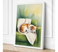 Cosy Cat on Chair Modern Canvas Wall Art Print 24x16 Inch (61 x 41 cm)