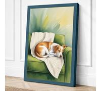 Cosy Cat on Chair Modern Canvas Wall Art Print 24x16 Inch (61 x 41 cm)
