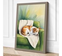 Cosy Cat on Chair Modern Canvas Wall Art Print 30x20 Inch (76 x 51 cm)