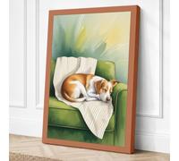 Cosy Cat on Chair Modern Canvas Wall Art Print 36x24 Inch (91 x 61 cm)