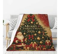 Cosy Christmas Blanket Pine Cone Berry Soft Warm Washable Throw , Xmas | Fleece Blanket Christmas 130x150cm Tree Lights Star, Soft Washable for Sofa and Home Decor(130*150cm)
