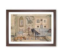 Cosy Corner by Carl Larsson Framed Print | A2 Walnut Framed Wall Art | Ready to Hang | Modern Nature Picture | Living Room Bedroom Lounge Office