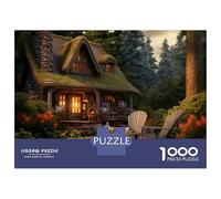 Cosy Cottage 1000 Piece Cardboard Jigsaw Puzzles Jigsaw Puzzles Forest Cabin Porch Educational Game Challenge for Fun Fresent & Activity for Home - Great Gift Idea 52x38cm/1000pcs