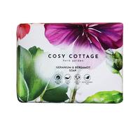Cosy Cottage Herb Garden Geranium & Bergamot Soap Bar 120g |Handmade, Moisturising & Soothing Herbal Soap with Essential Oils | Fruity Floral Scent | No Palm Oil, SLS, Additives or Plastic