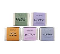 Cosy Cottage Natural Soap Bar Bundle Pack of 5 x 110g | Handmade Bath Soap Bars | Sweet Orange, Lavender, Geranium & Orange, Hemp & Patchouli, Aloe Vera | Body Wash | Cruelty Free & Moisturising