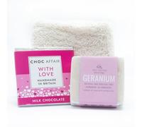 Cosy Cottage Tied Treat Gift Set | Handmade Natural Soap with Essential Oils, Organic Cotton Facecloth & Milk Chocolate Square | Sensitive Skin Friendly | Christmas Presents for Women