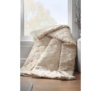 'Cosy Diamond' Blanket Throw Catherine Lansfield Natural 130cm x 170cm