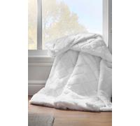 'Cosy Diamond' Blanket Throw Catherine Lansfield White 130cm x 170cm